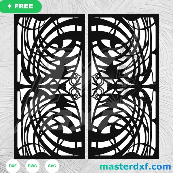 Abstract Radial Swirl DXF Panel for Laser-Cut Screens DXF File